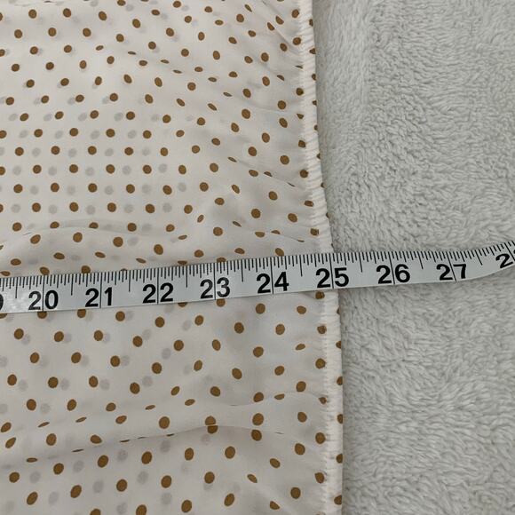 Soho New York & Co Womens Large Top 3/4 Roll Tab Sleeve Polka Dots Career Preppy - Picture 14 of 15